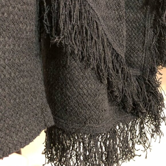 Maje Fringe Cardigan Sweater Black Medium - Picture 11 of 12